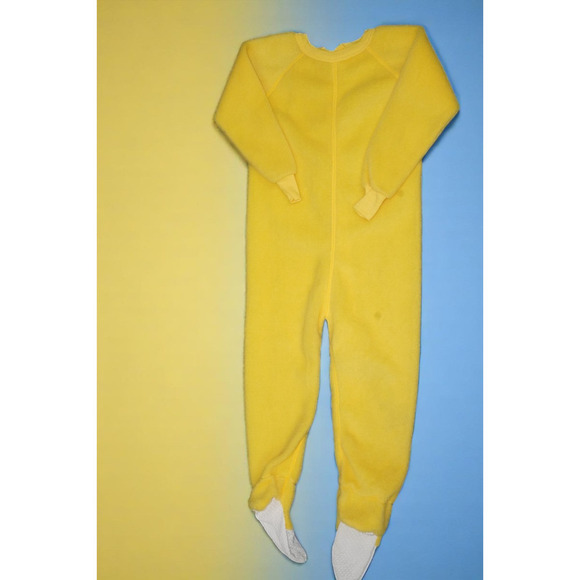 Vintage Winnie the Pooh Yellow Fleece Footed Pajamas – Size 8 - Picture 4 of 4